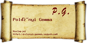 Polónyi Gemma névjegykártya